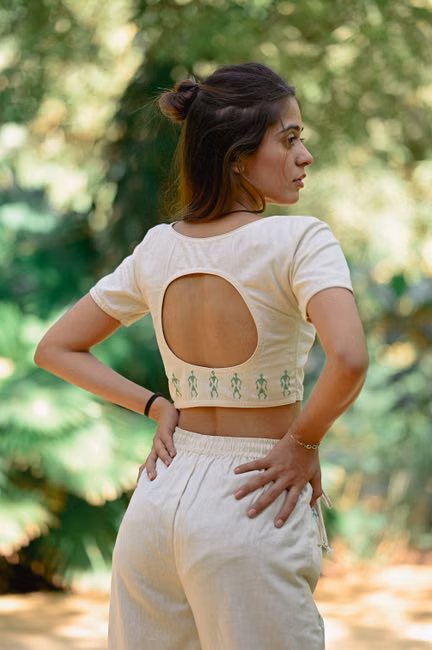 Cropped Bege Estampado